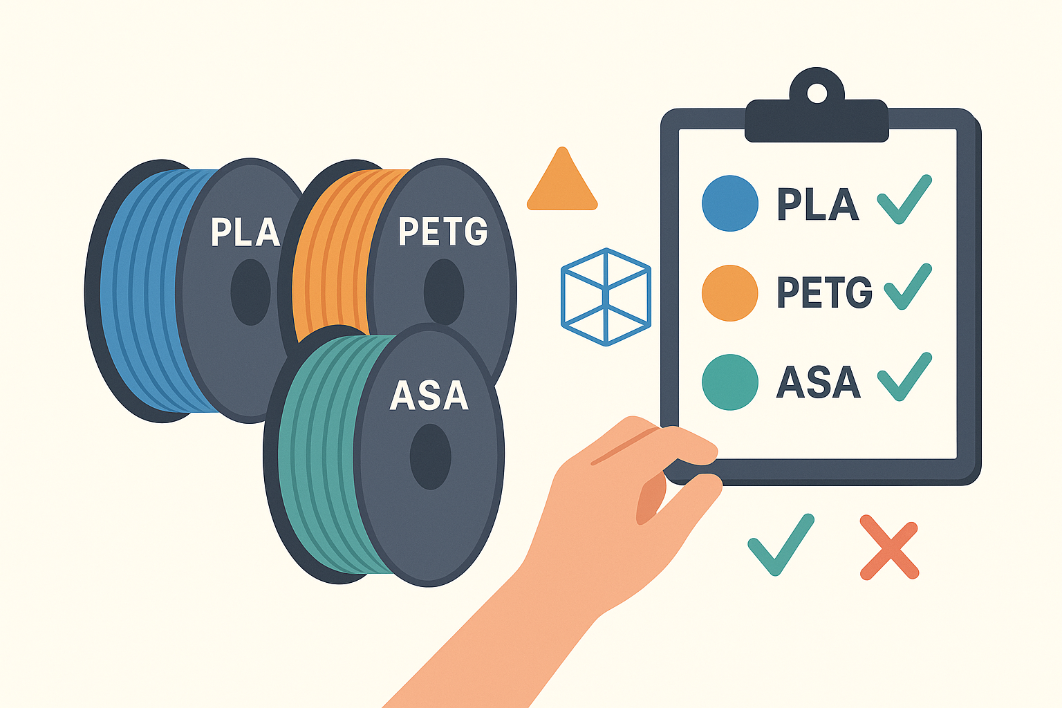 Which material to choose for 3D printing? Quick comparison of PLA, PETG, ASA and others